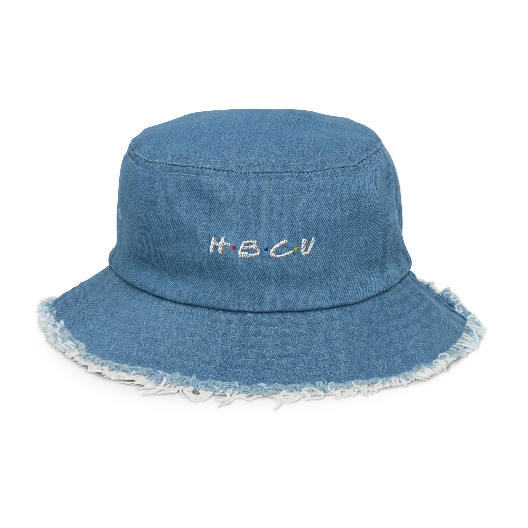 H.B.C.U. Distressed Denim Bucket Hat