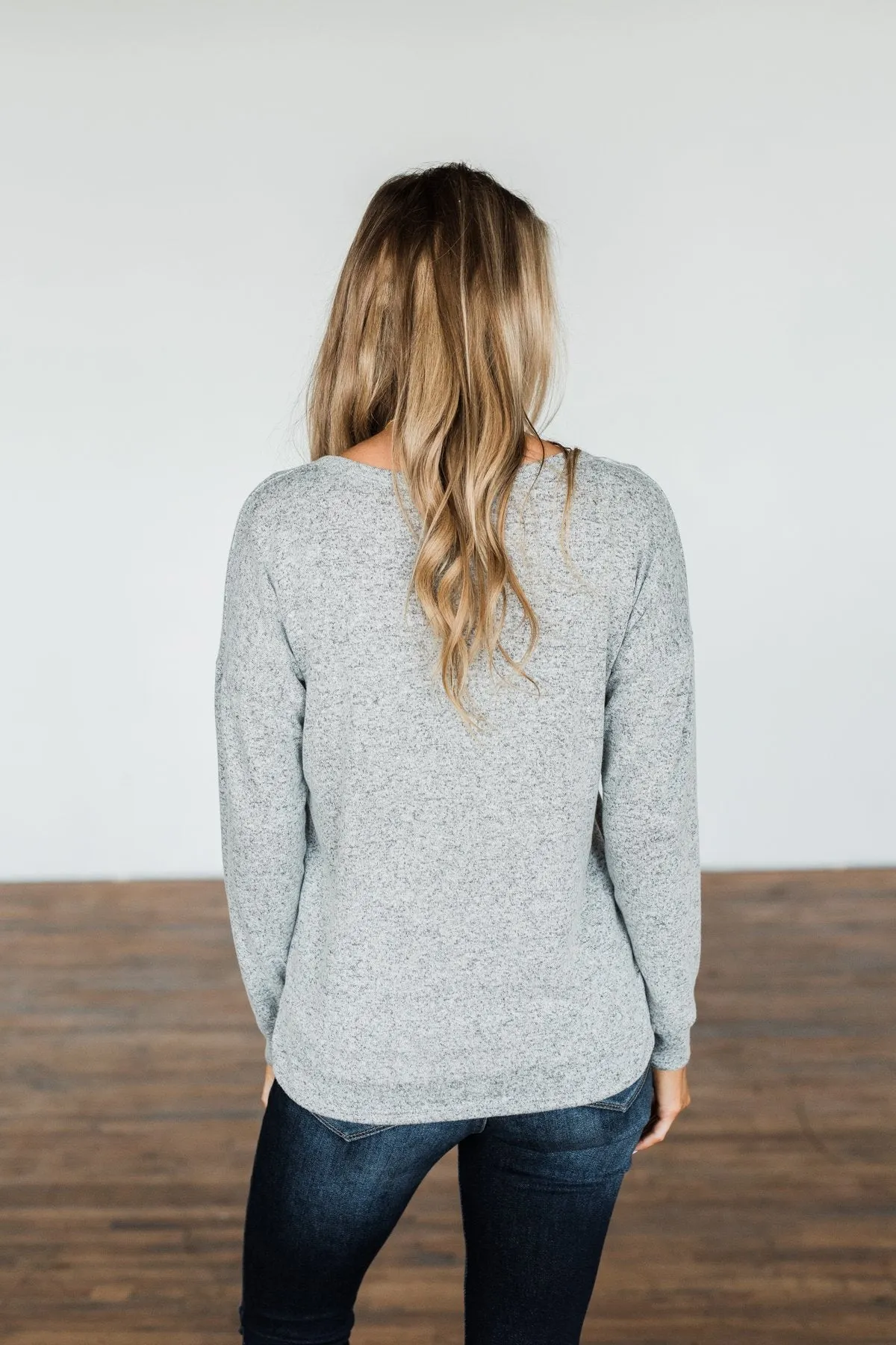 Heather Grey Long Sleeve Top - Everywhere We Will Go