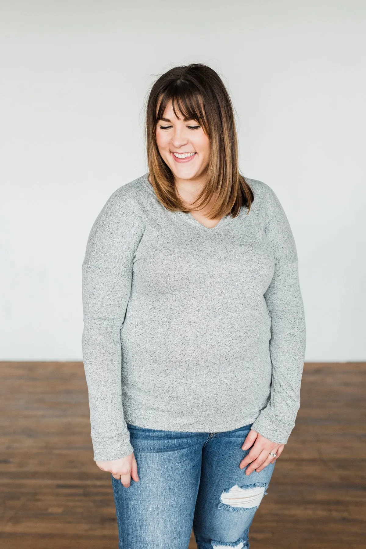 Heather Grey Long Sleeve Top - Everywhere We Will Go