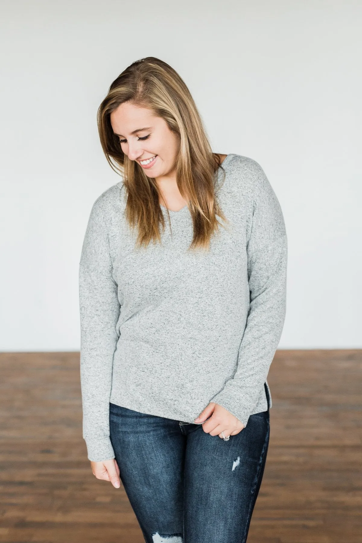 Heather Grey Long Sleeve Top - Everywhere We Will Go