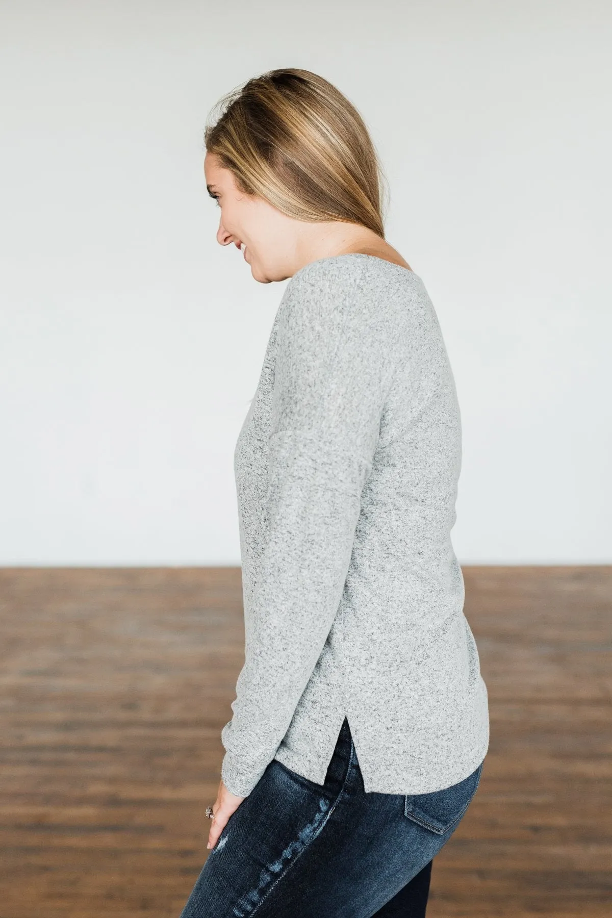 Heather Grey Long Sleeve Top - Everywhere We Will Go