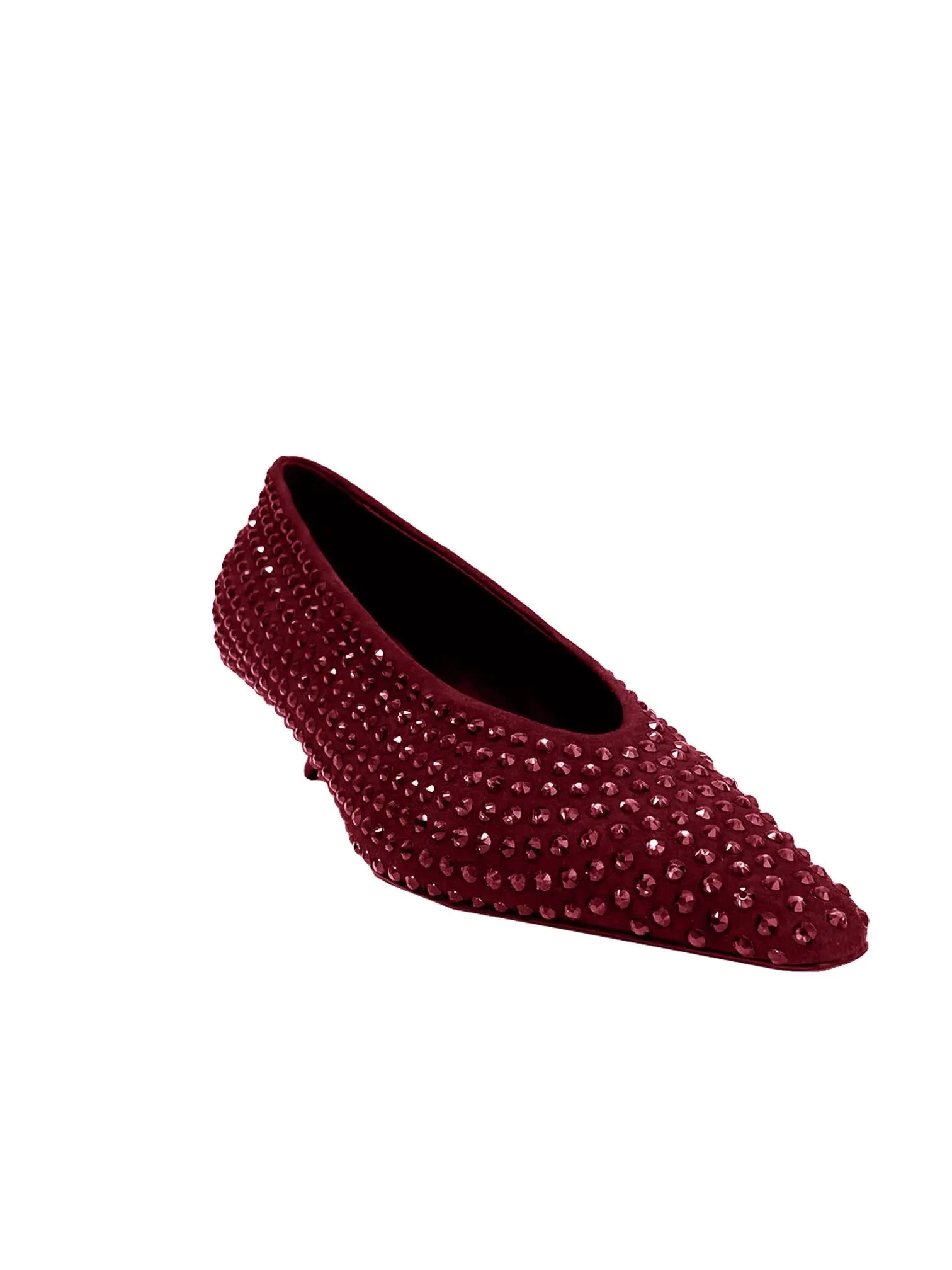 heeled ballerina shoes crystal bordeaux