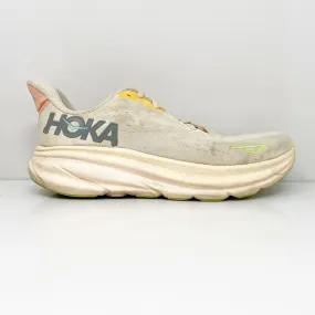 Hoka One One Womens Clifton 9 1127896 VLS Beige Running Shoes Sneakers Size 7 B