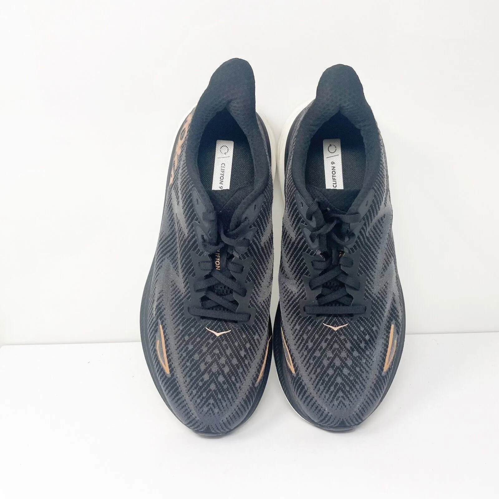 Hoka One One Womens Clifton 9 1132211 BCPPR Black Running Shoes Sneakers Sz 9.5D