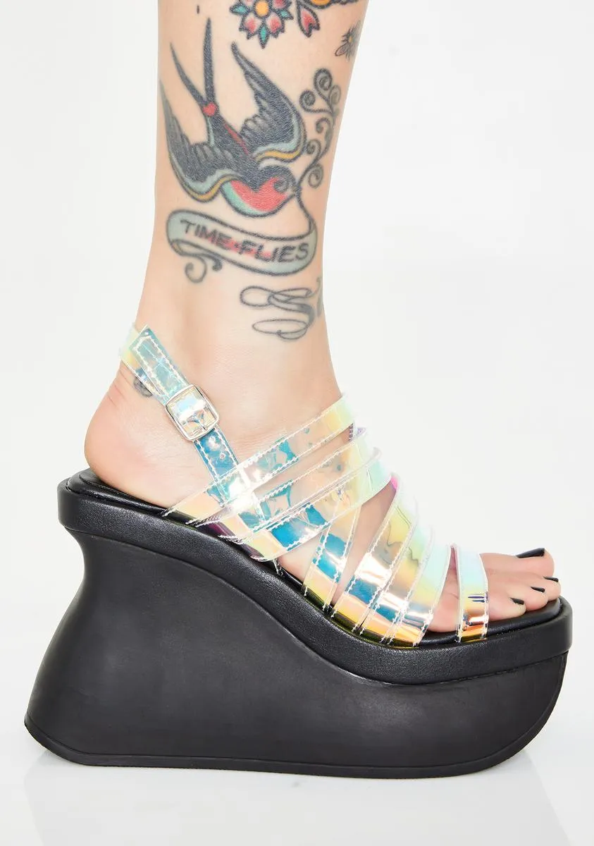 Holographic Fast Pace Platform Wedges