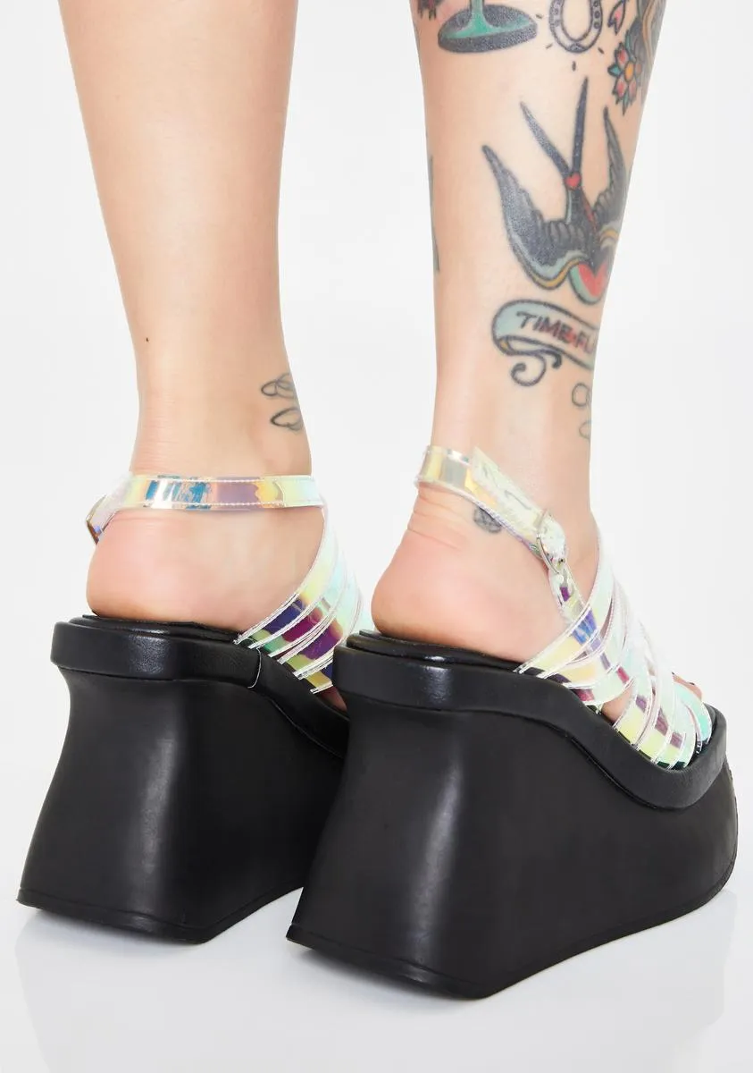 Holographic Fast Pace Platform Wedges