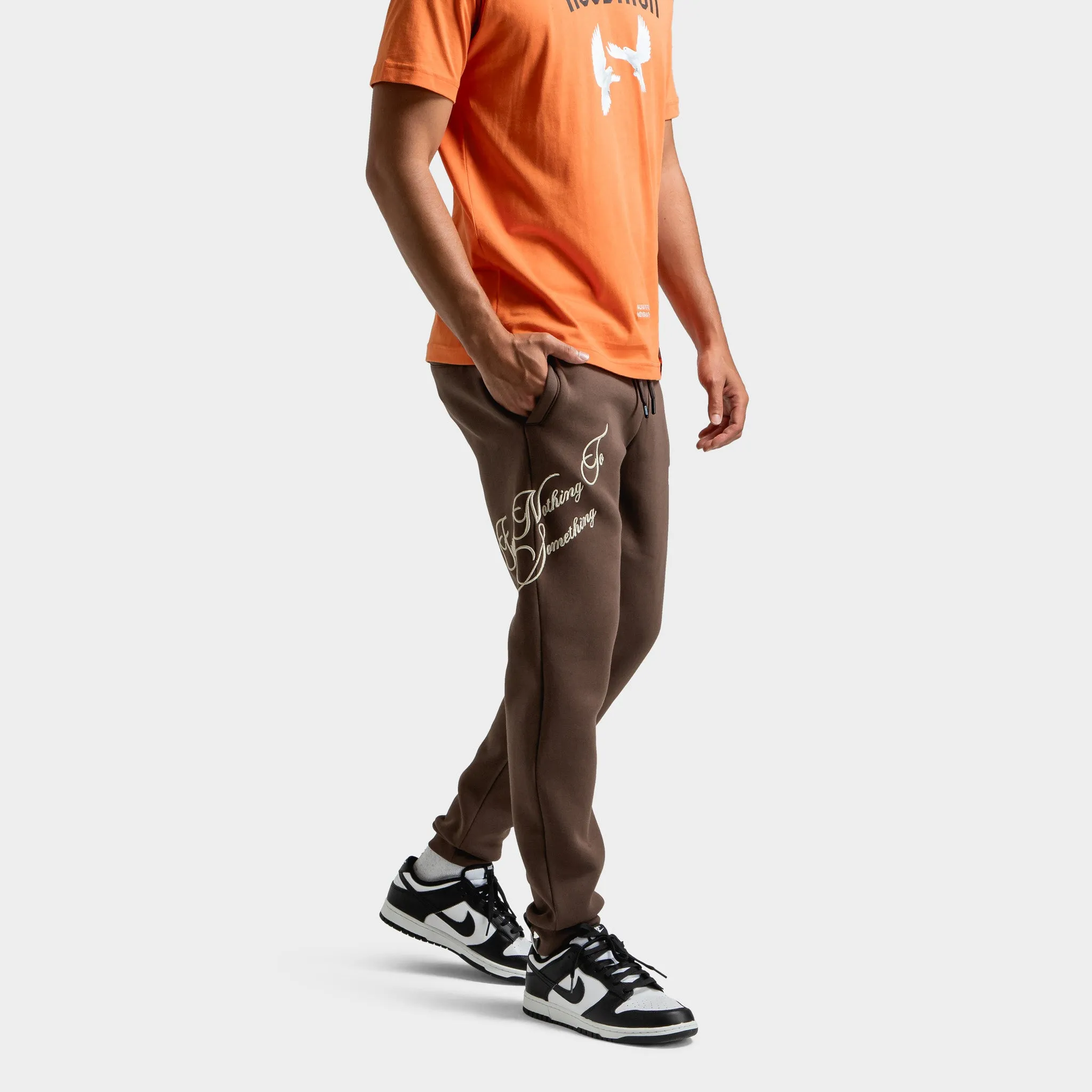 Hoodrich Take Flight V2 Joggers Chocolate Brown / White - Safari