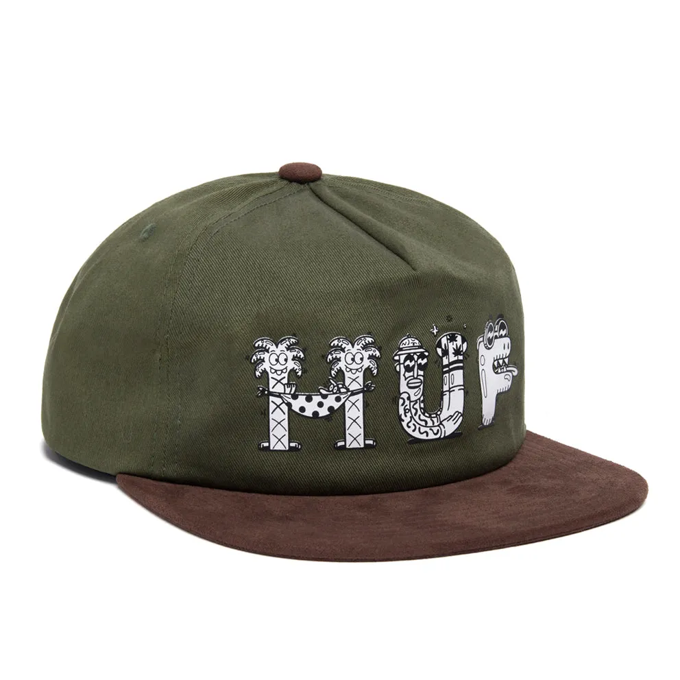 HUF X STEVEN HARRINGTON SNAPBACK HAT // OLIVE