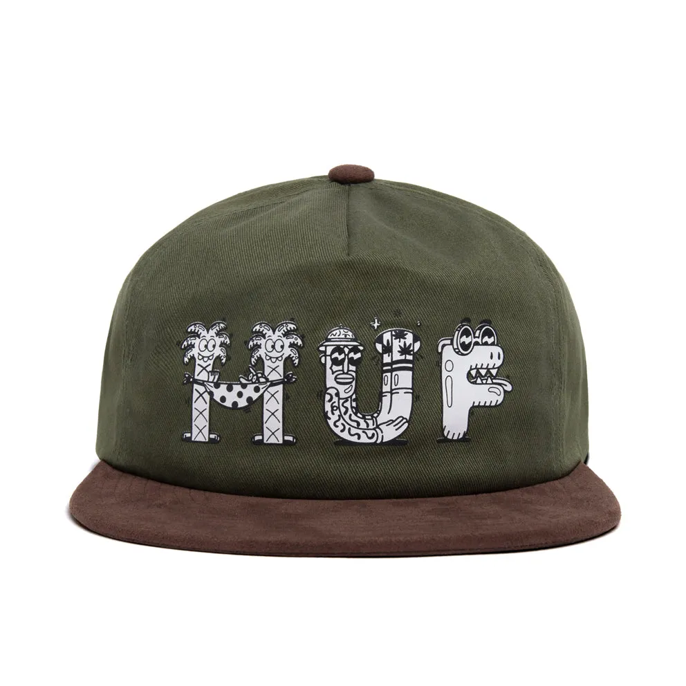 HUF X STEVEN HARRINGTON SNAPBACK HAT // OLIVE