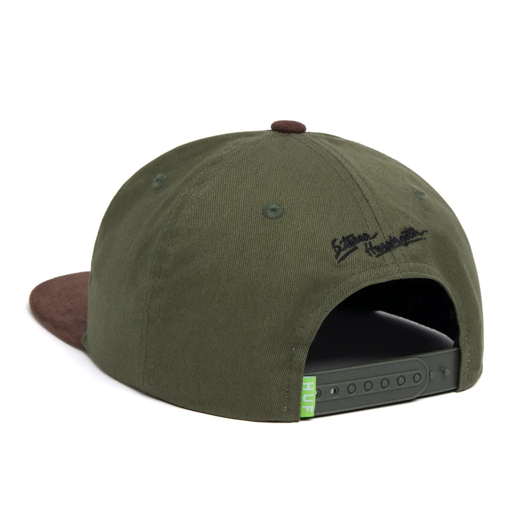 HUF X STEVEN HARRINGTON SNAPBACK HAT // OLIVE