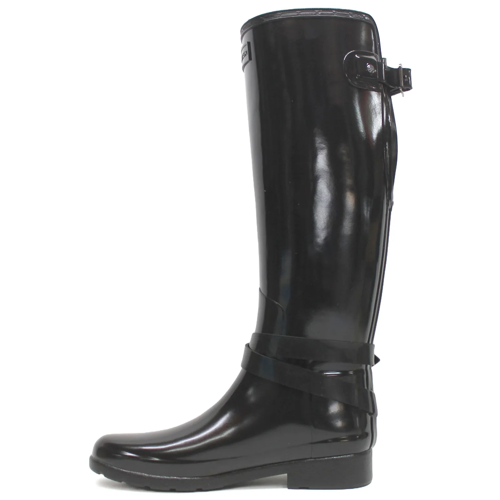 Hunter Womens Boots Refined Adjustable Tall Gloss Casual Wellington Rubber - UK 7