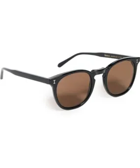 Illesteva Eldridge Black Sunglasses with Brown Flat Lenses Black w/ Brown Flat Lenses One Size