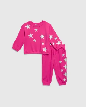 Infant Girl Supersoft Glitter Stars Set