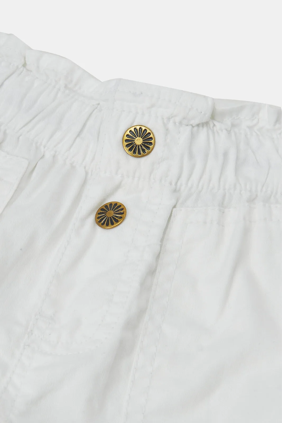 Infant Girls White Paper Bag Denim Shorts