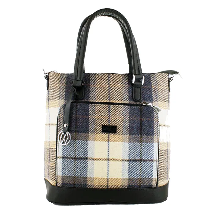 Irish Tweed Handbag with Leather Detail - Ciara Bag