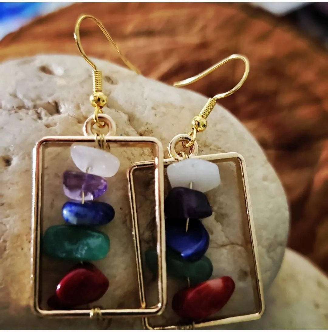 Island Girl Art Geometric Chakra Earrings