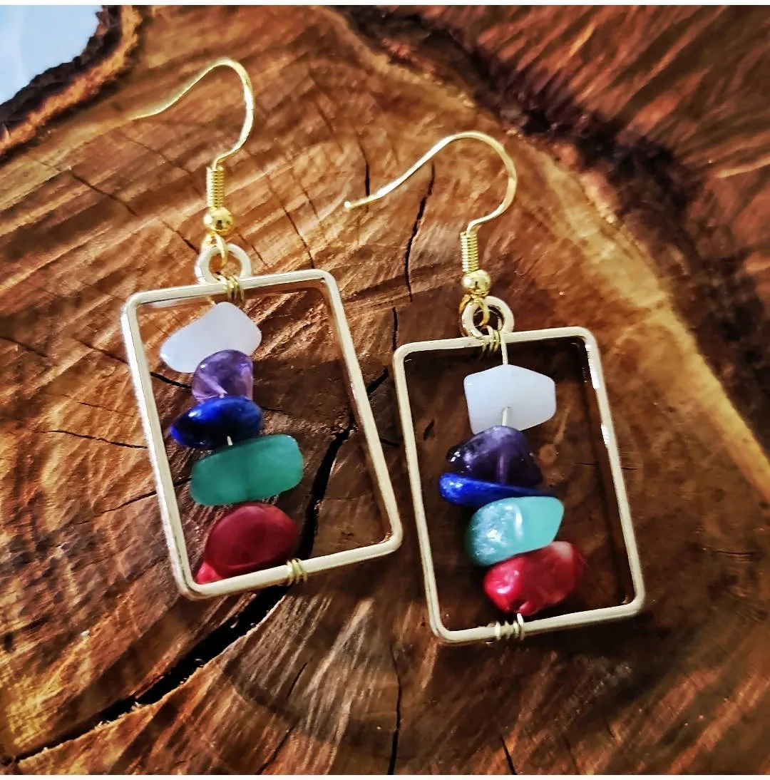 Island Girl Art Geometric Chakra Earrings