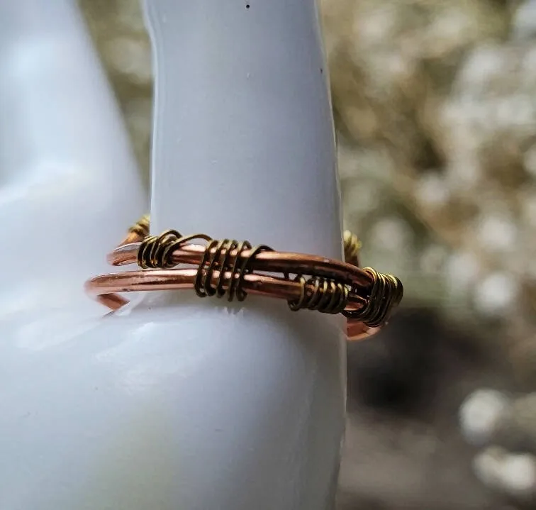 Orange Chalcedony Wire Wrapped Ring by Island Girl Art.