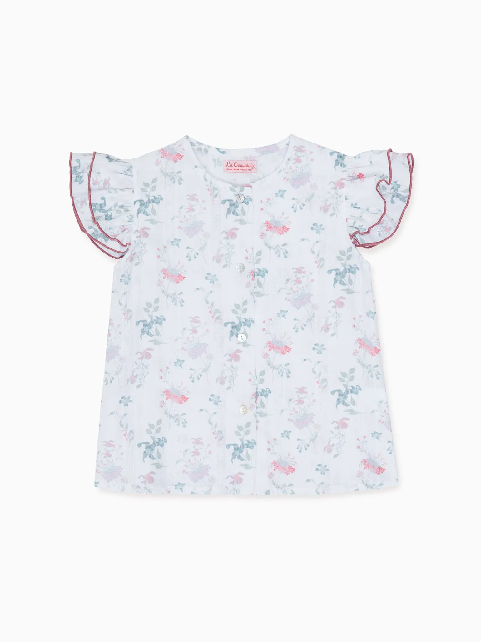 Ivory Floral Dayana Girl Cotton Shirt