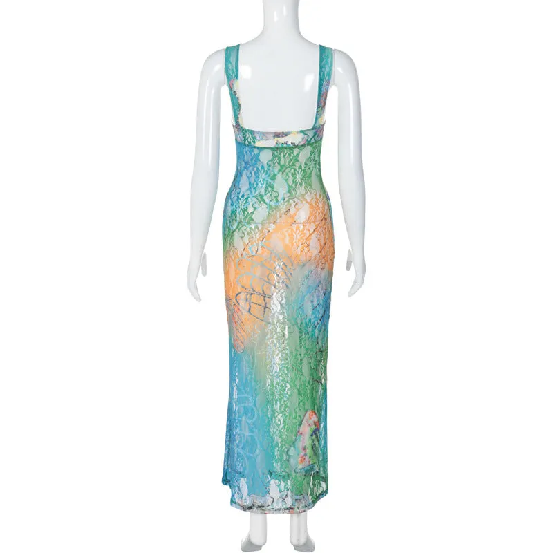 Multicolor Lace Dress by Jayde