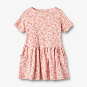 Jersey Dress S/S Birthe - rose flowers