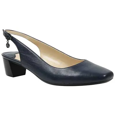 Navy Kidskin Leather Heel by J.Renee