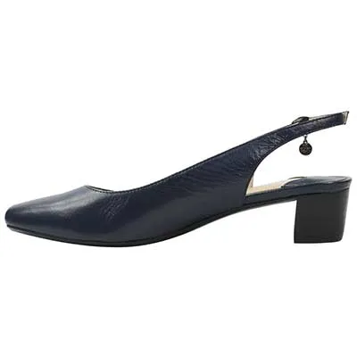 Navy Kidskin Leather Heel by J.Renee