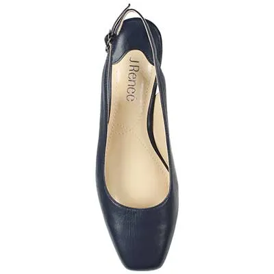 Navy Kidskin Leather Heel by J.Renee