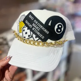 Custom Black White Hat