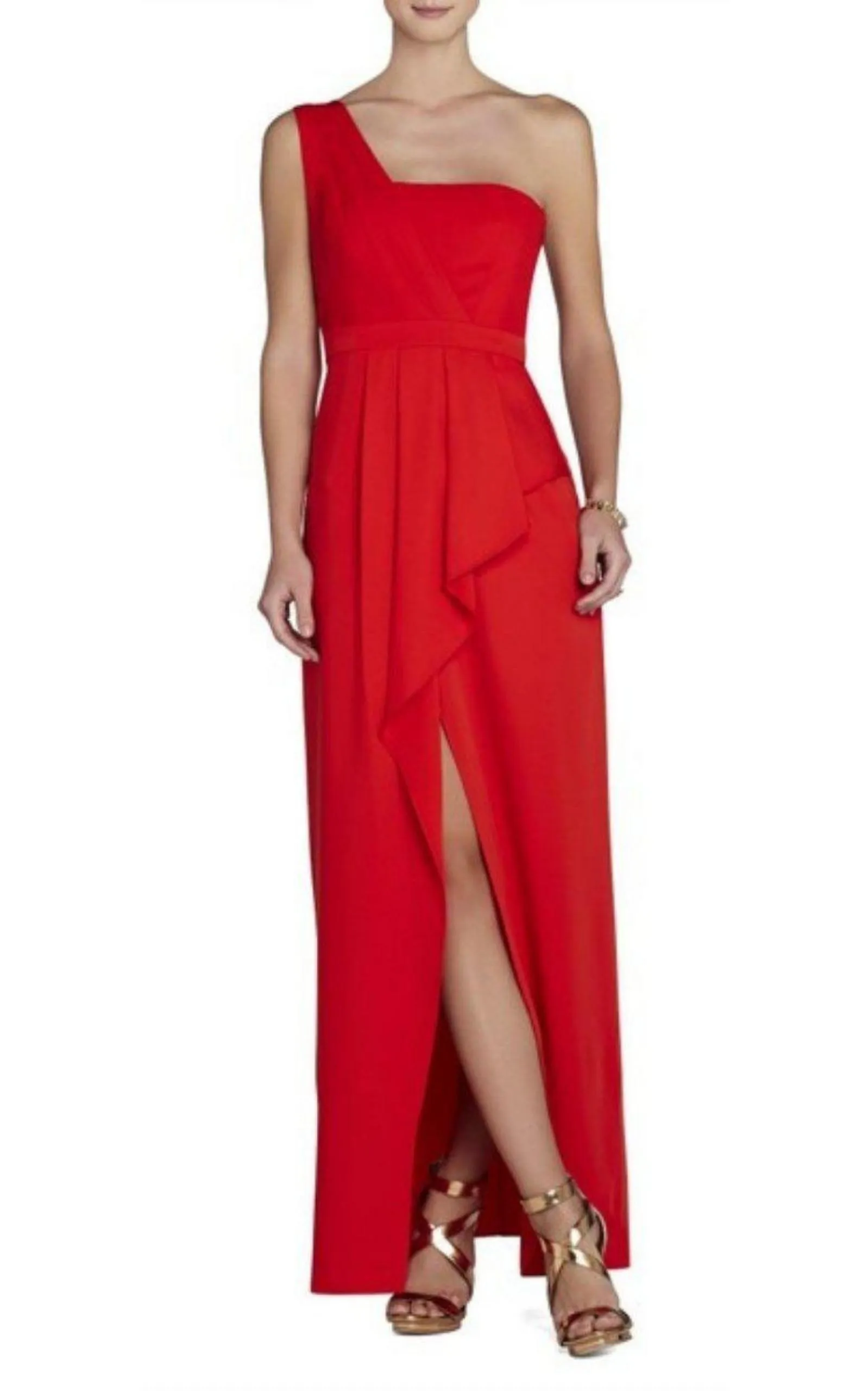 Kristine One-Shoulder Peplum Gown