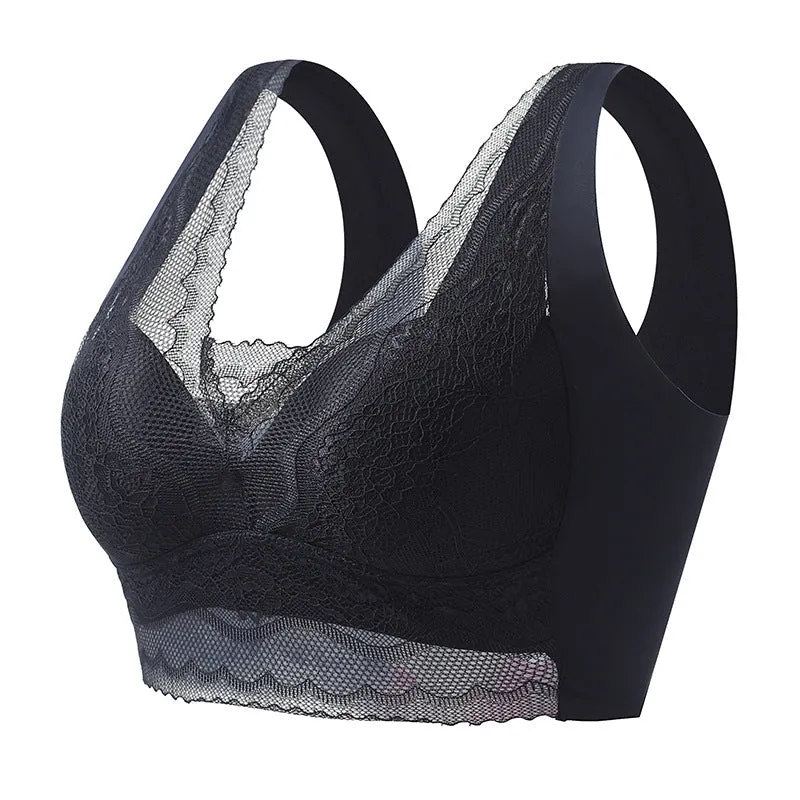 Lace seamless bra for anti-exposure