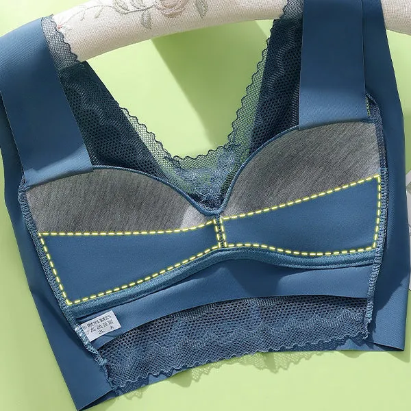 Lace seamless bra for anti-exposure