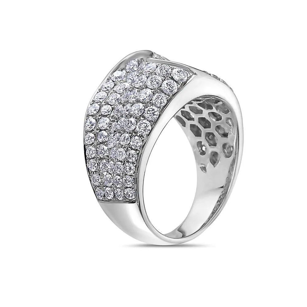 Ladies 14k White Gold With 3.44 CT Right Hand Ring