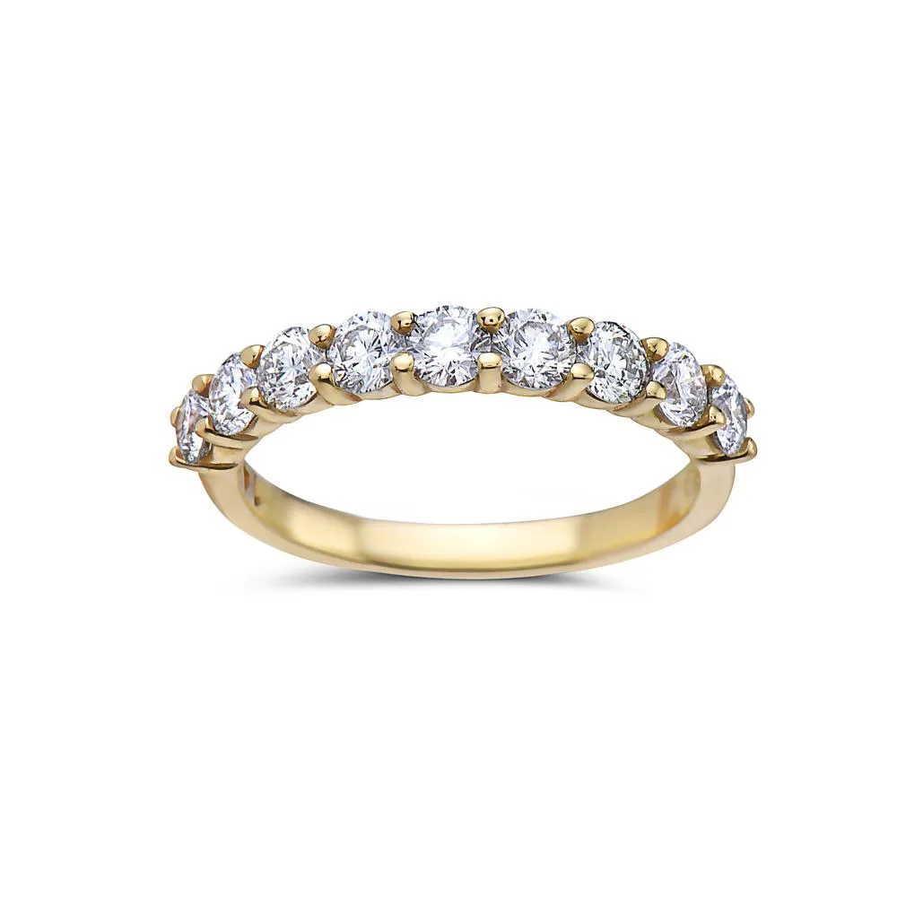 14k Yellow Gold 1.30 CT Diamonds Wedding Band for Women