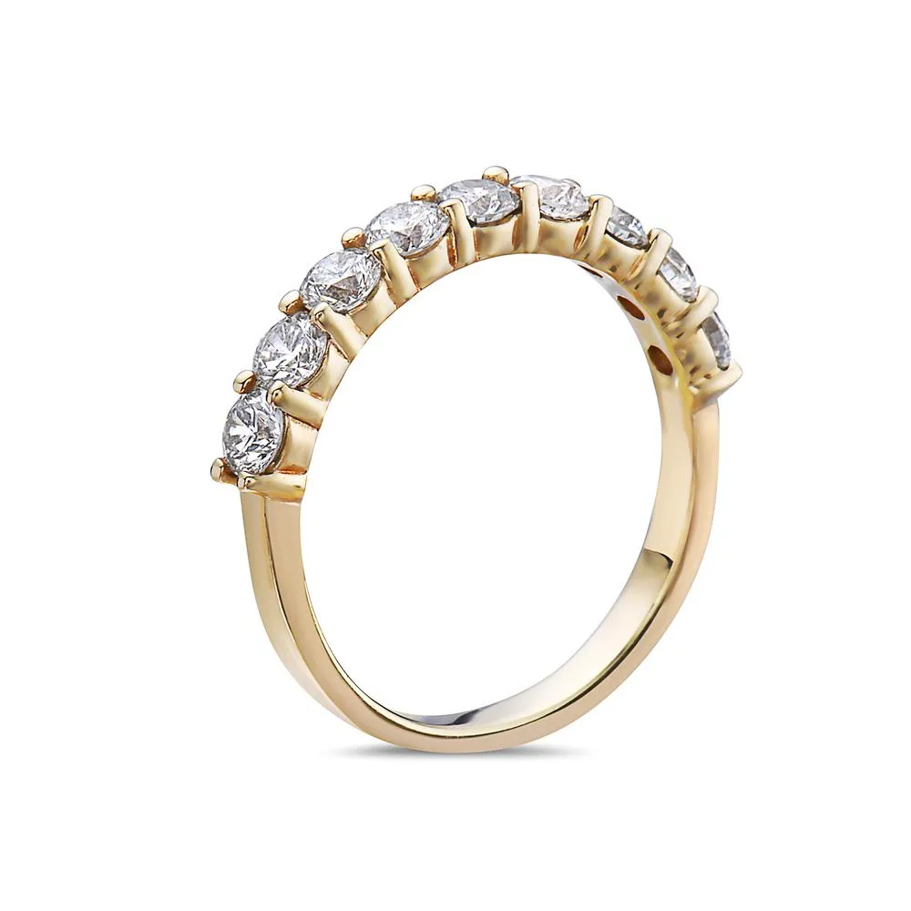 14k Yellow Gold 1.30 CT Diamonds Wedding Band for Women