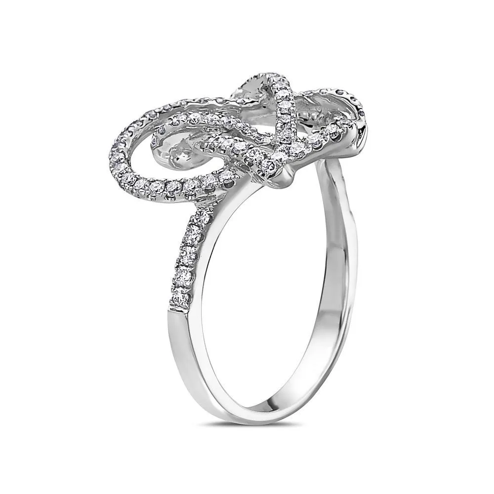 Ladies 18k White Gold With 0.90 CT Right Hand Ring