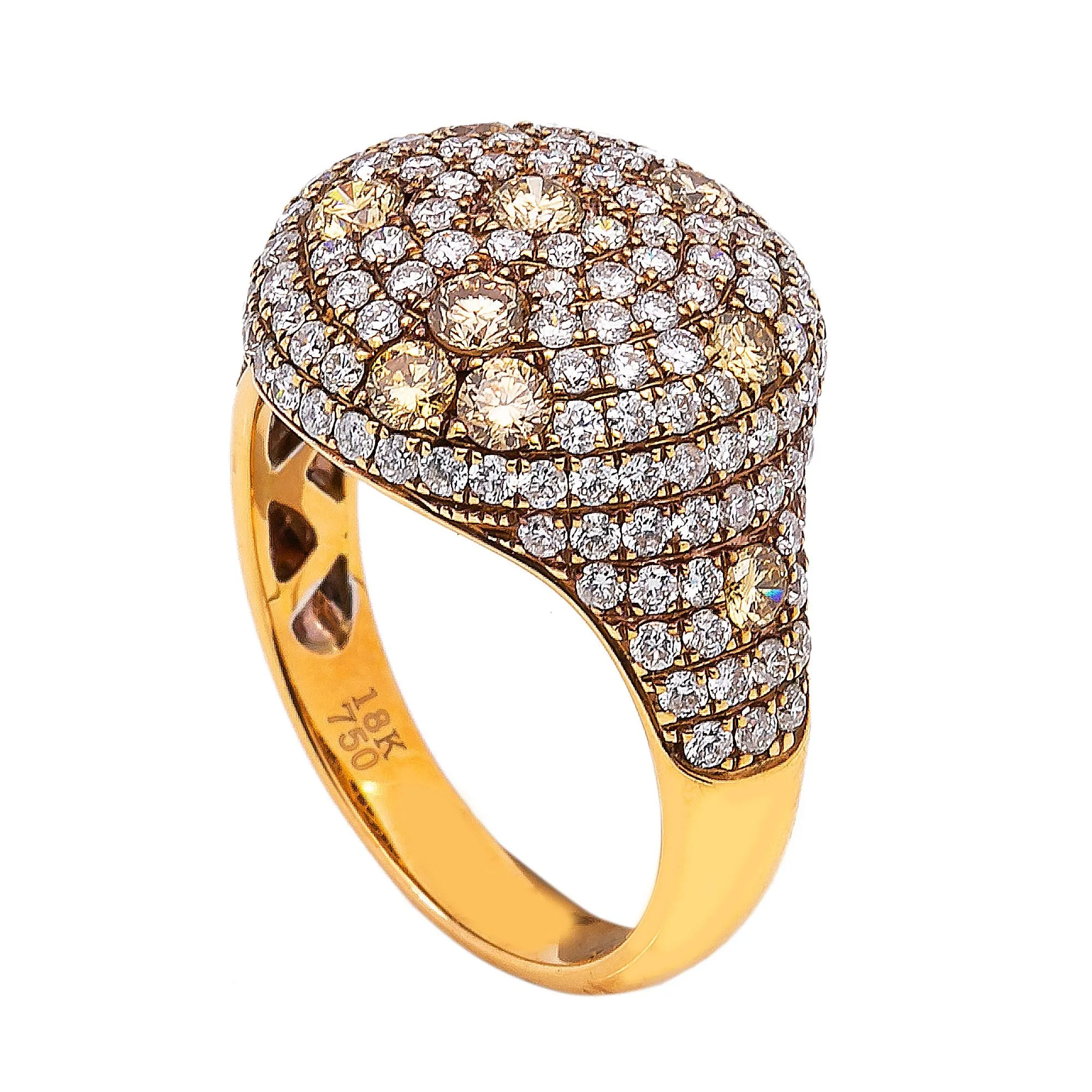 18K Yellow Gold Ladies Ring with 2.24 CT Diamond