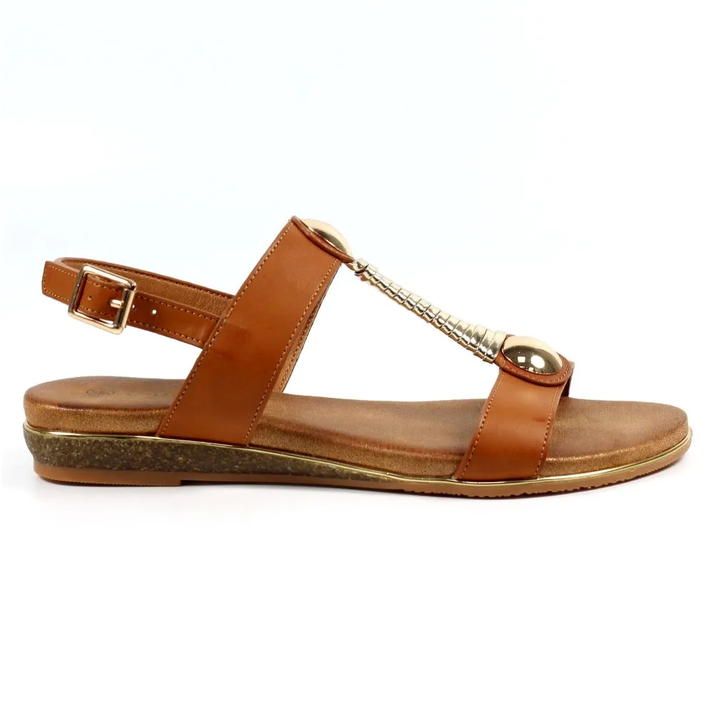 Womens Tan Tempo Soft Lunar RENOIR T-Bar Sandal