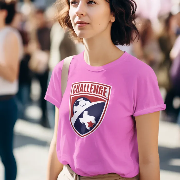 Ladies Pink Challenge Shield Tee