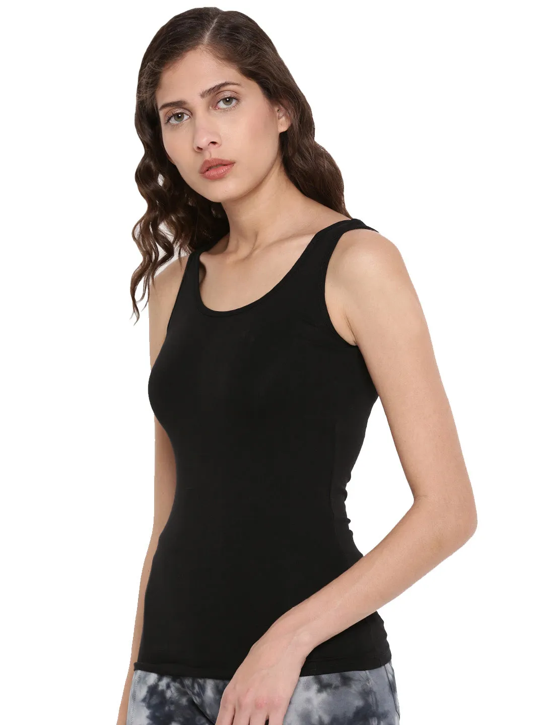 Ladies Razor Back Top Black