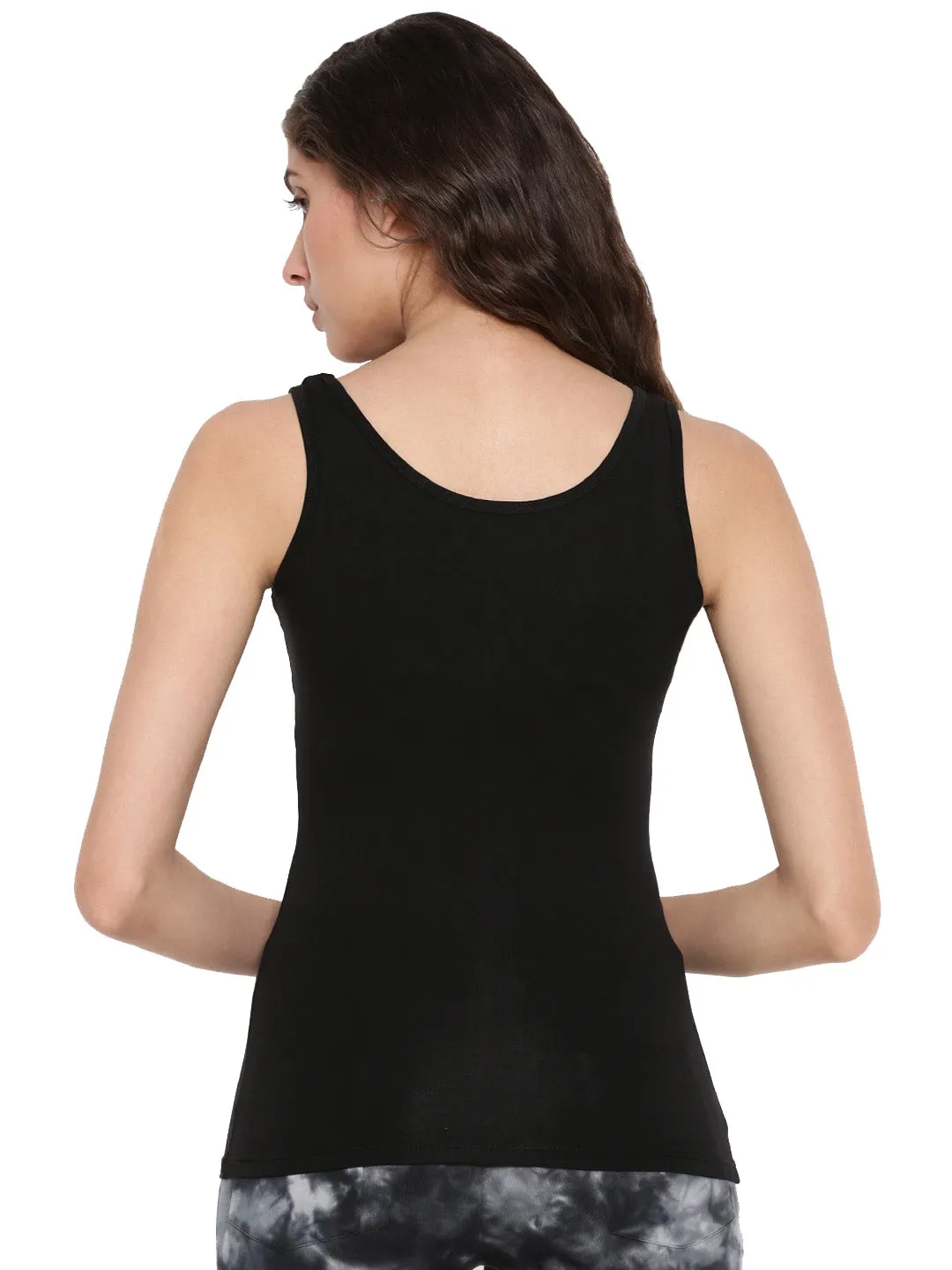 Ladies Razor Back Top Black