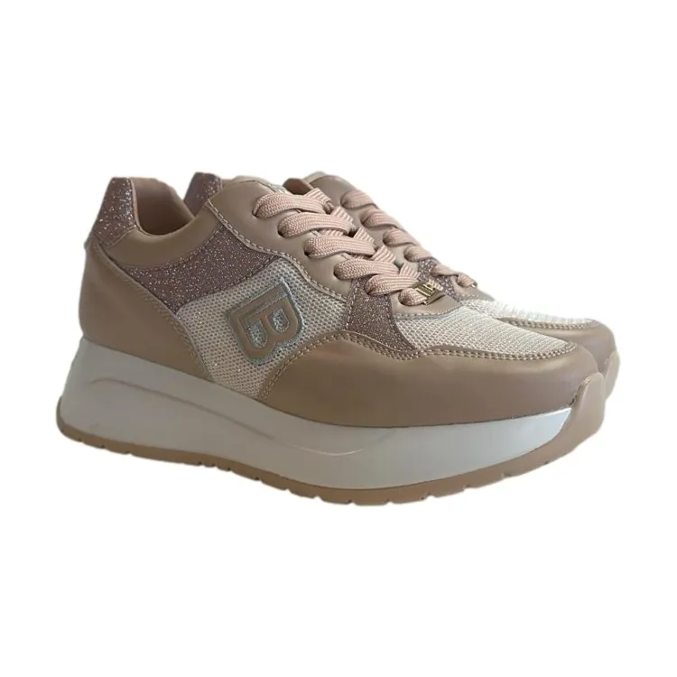 Laura Biagiotti 8414 Nude Glitter Women's Sneakers