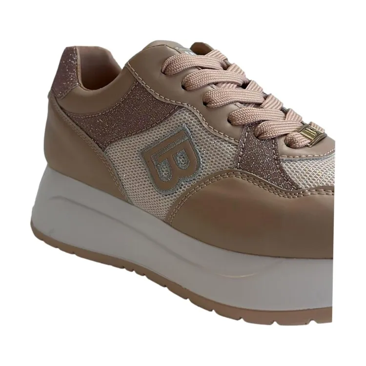 Laura Biagiotti 8414 Nude Glitter Women's Sneakers