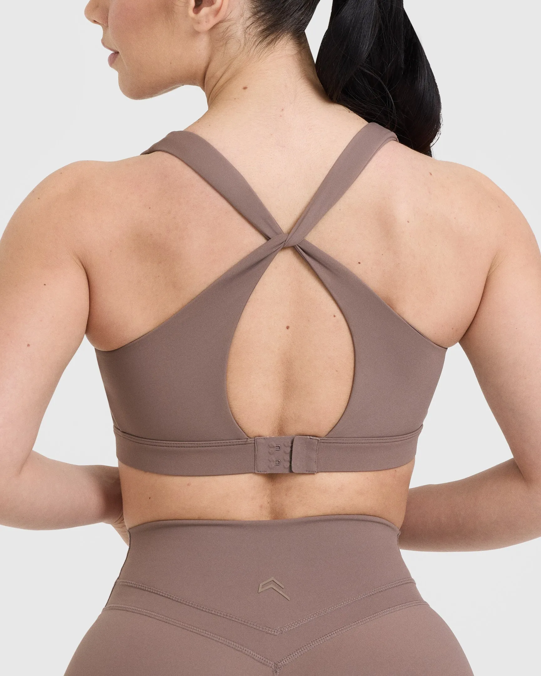 Layered Sports Bra in Cool Brown