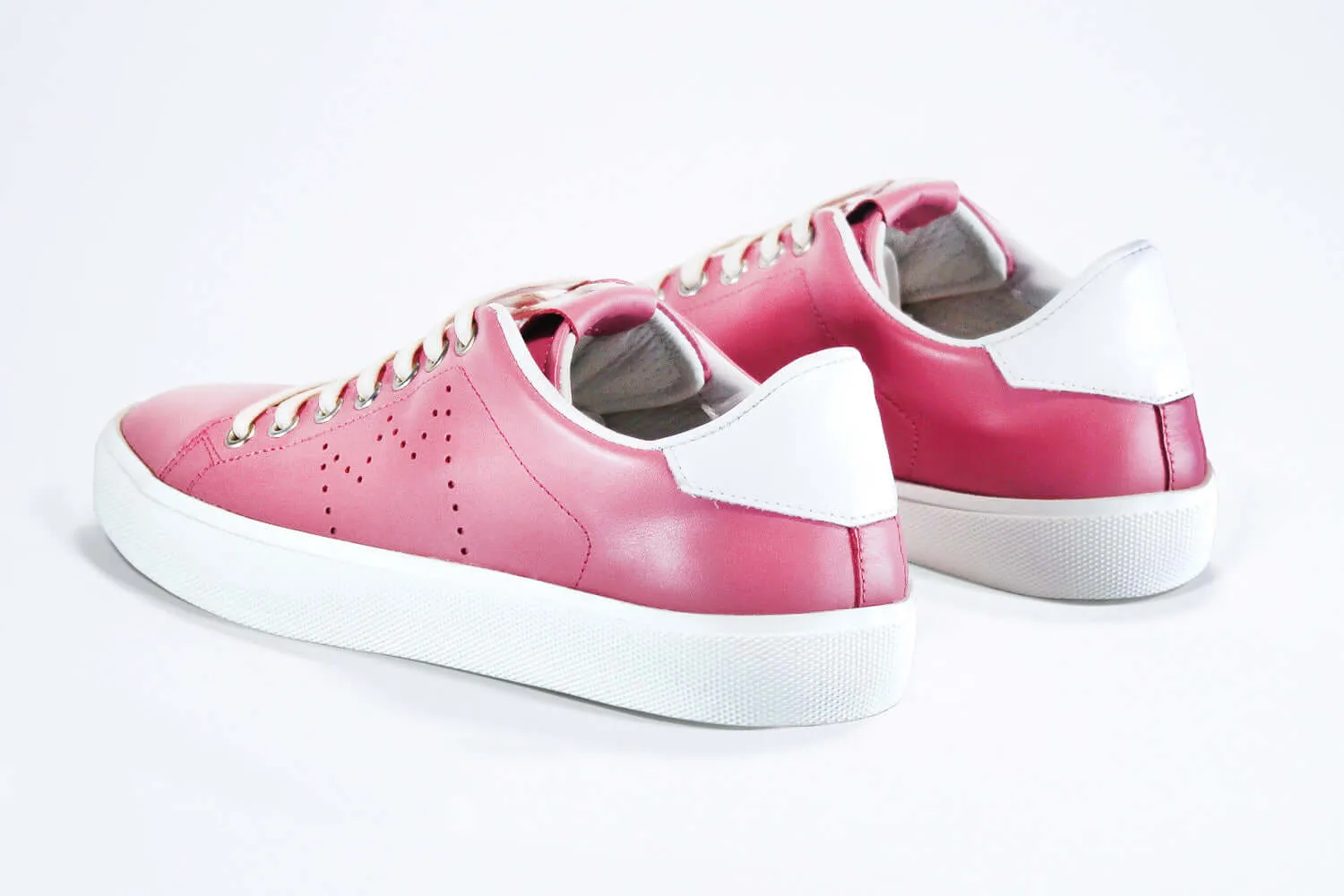 Pink & White Low Top Sneakers for Women