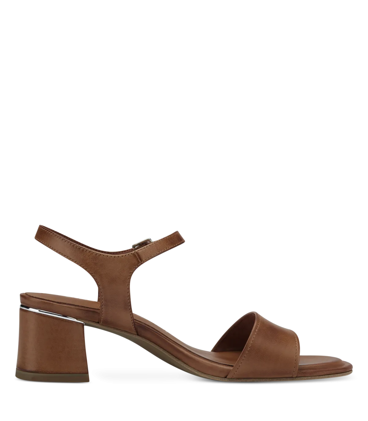 Leather Sandal with heel By Tamaris -Nut