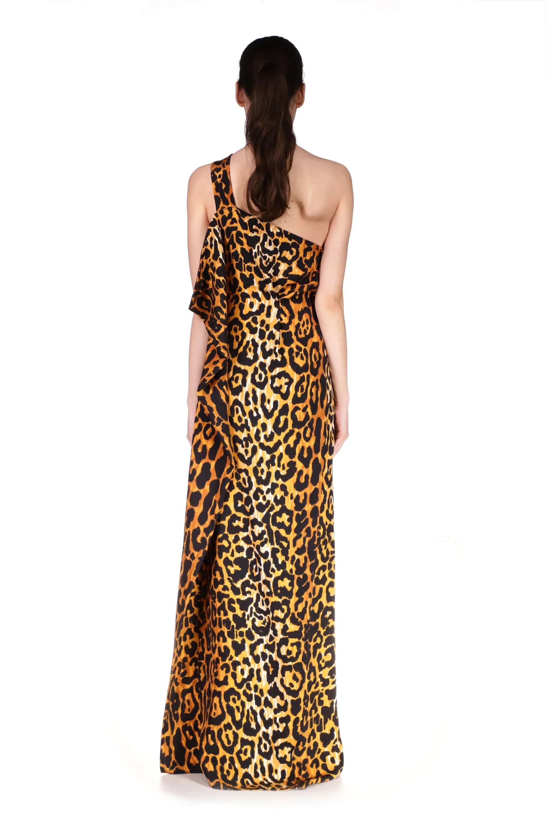 'LEOPARDO' ONE SHOULDER GOWN