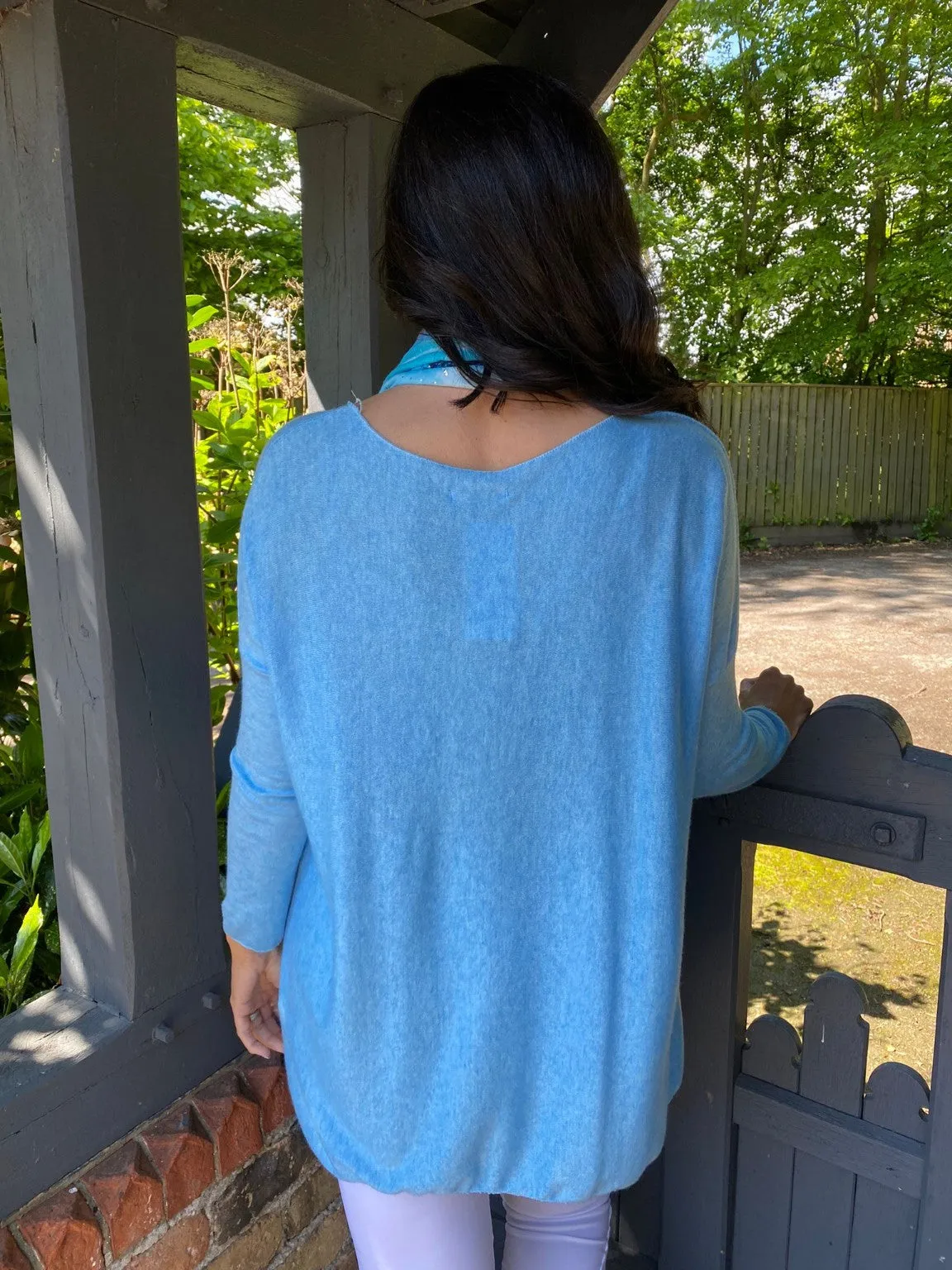 Light Blue Knit Top Fifi