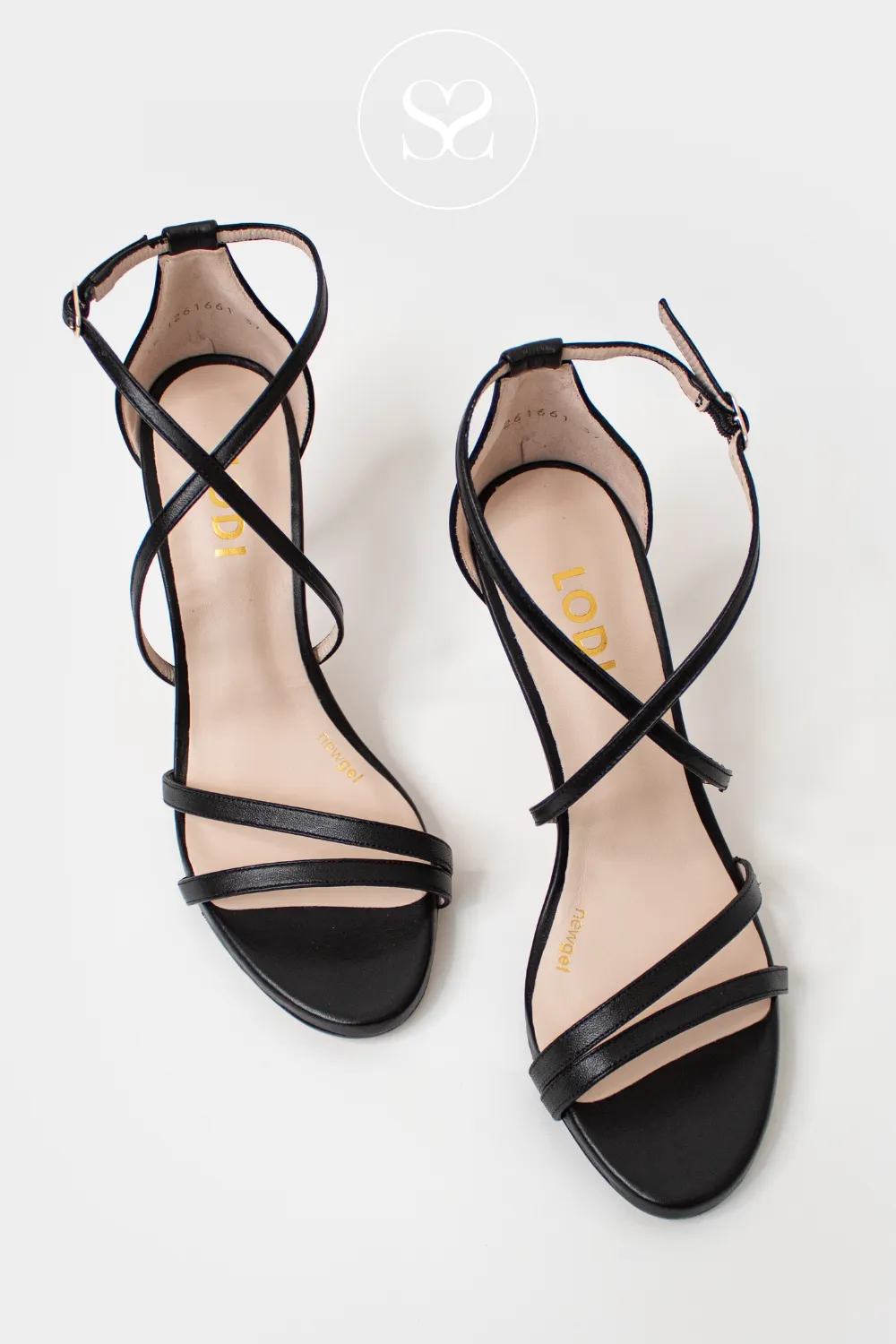 LODI INRIKO-X BLACK LEATHER HIGH HEEL SANDALS