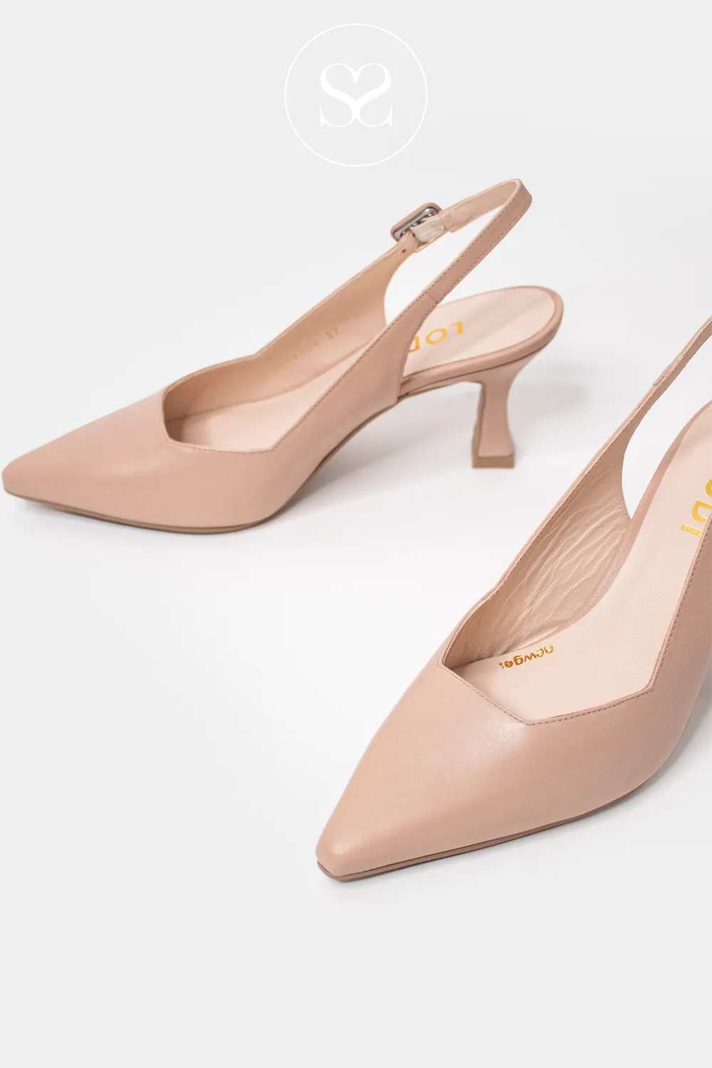 LODI JUCO NUDE LOW HEEL SLINGBACk SHOES